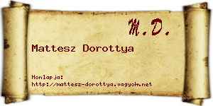 Mattesz Dorottya névjegykártya